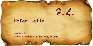 Hofer Leila névjegykártya